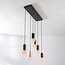 Suspension Caverna à 6 lumières - noir, détails marbre, LED dimmables incluses