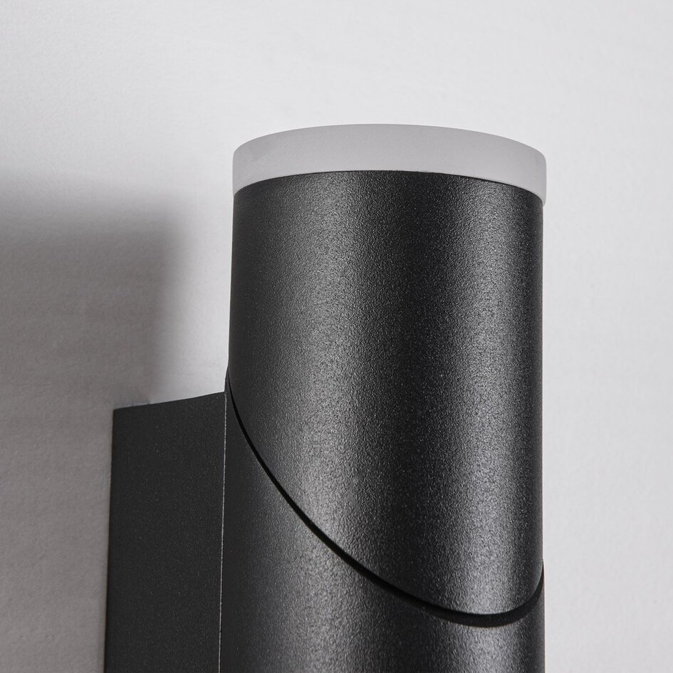 Applique pivotante d'extérieur réglable noire - Tess