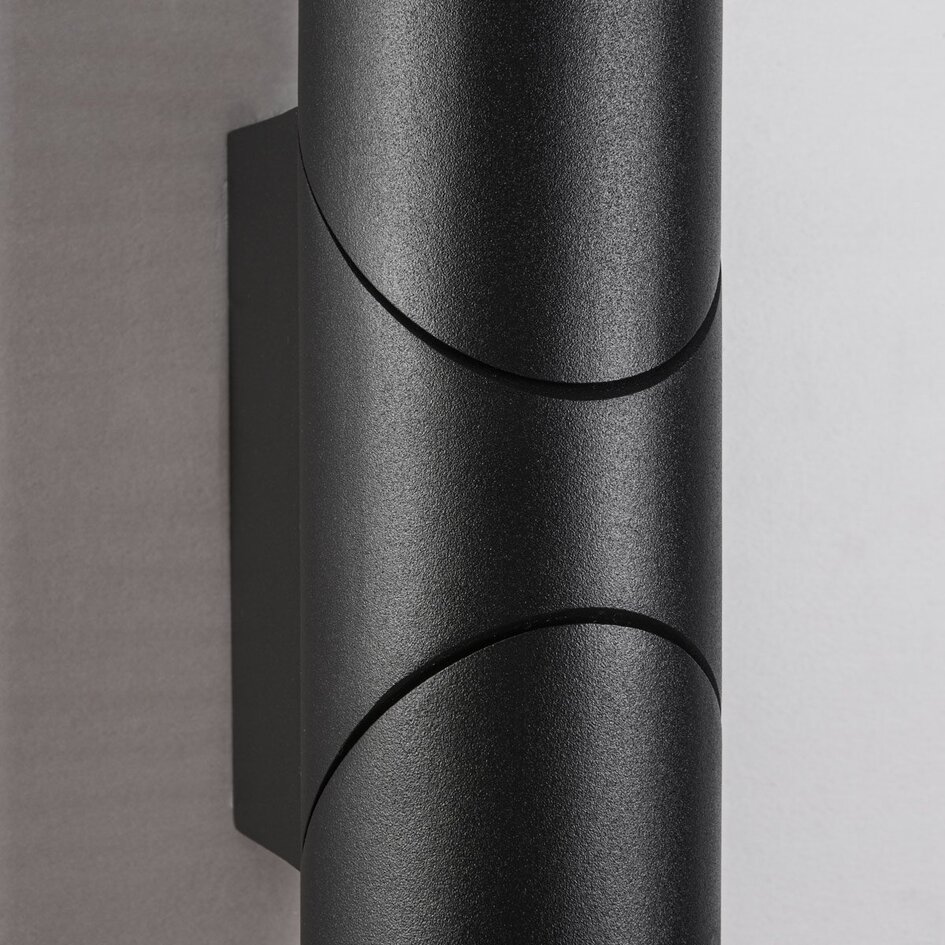 Applique murale extérieure cylindrique Tess - noire