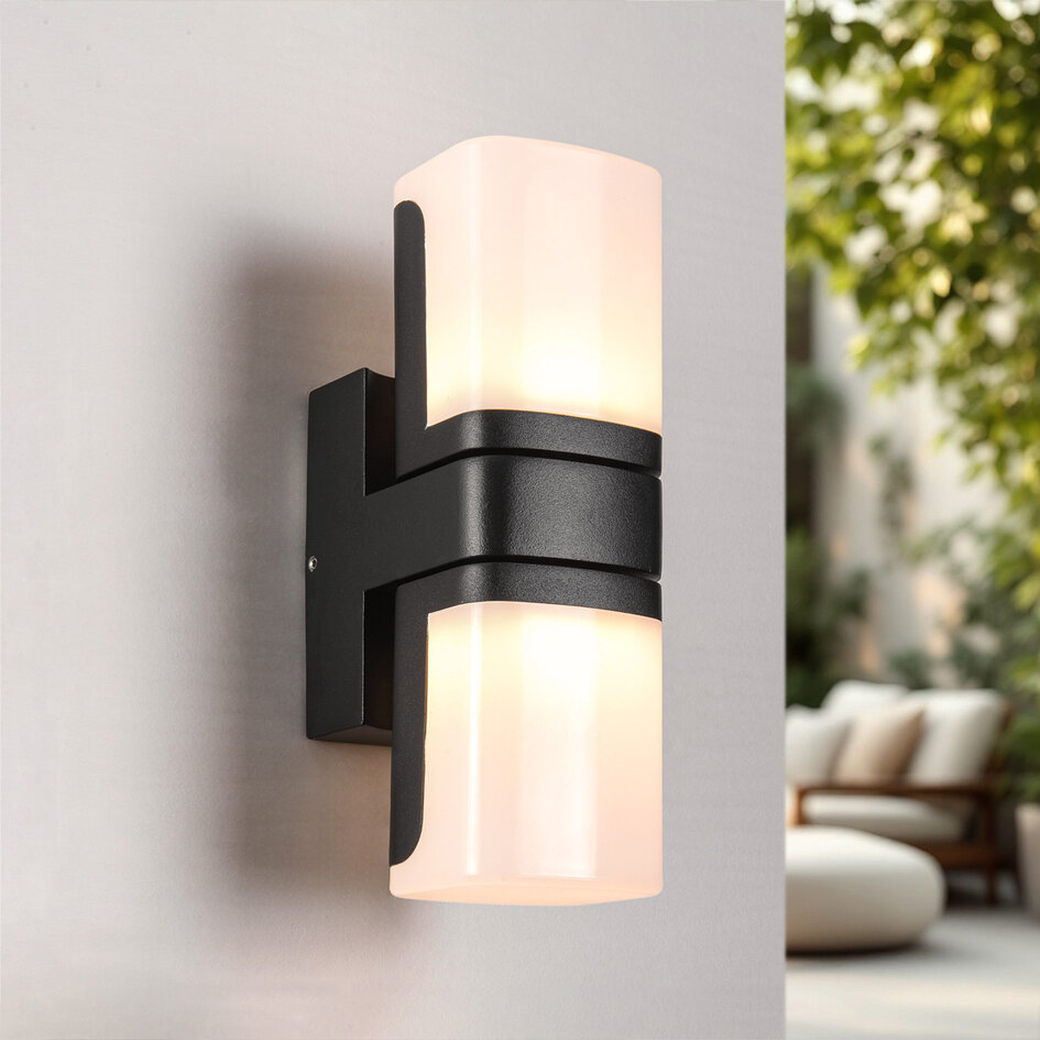 Applique d'extérieur moderne noire orientable - Bobby