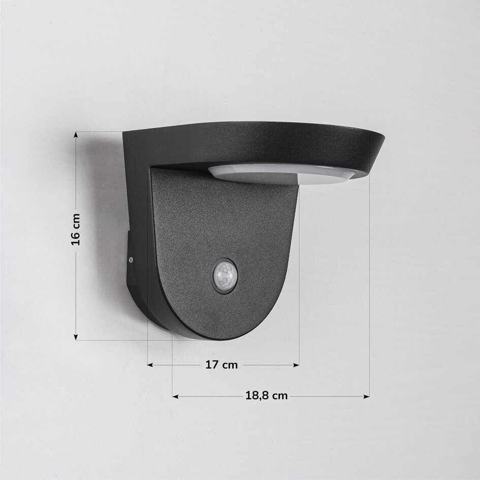 Applique solaire avec détecteur et LED intégrée - Jackson