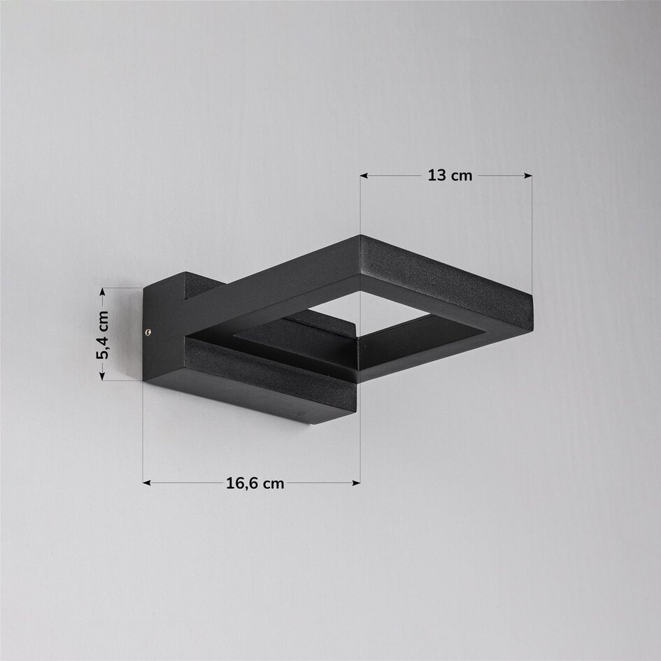 Design buitenwandlamp Vince - zwart met geïntegreerde LED