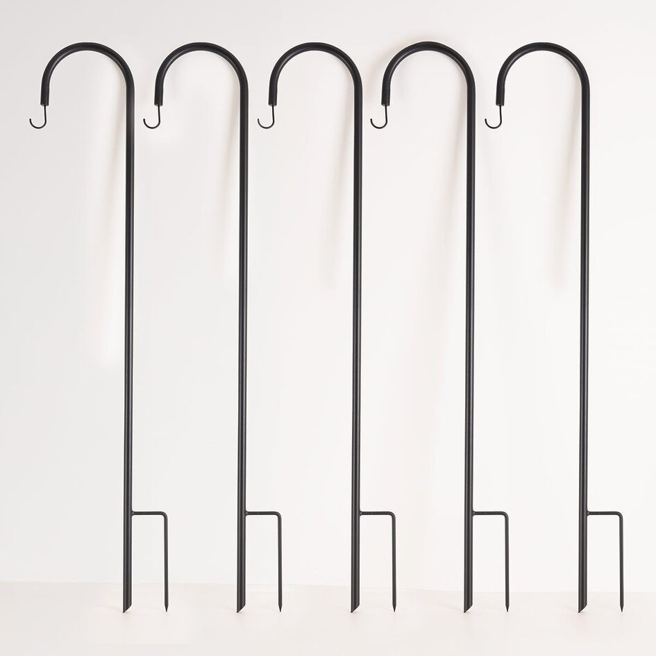 Metalen tuinpalen met haak 120 cm - set van 5 stuks