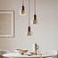 3-lichts hanglamp Lito met terrazzo effect en hout