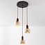 Suspension à 3 lumières Lito avec effet terrazzo et bois
