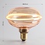 Ampoule à filament UFO E27 4W dimmable, Ø13 cm, 1800K, verre ambré avec anneau horizontal