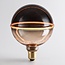 Dimbare 4W filament lamp E27, 1800K, amber en smoke glas met horizontale ring Ø13 cm