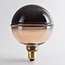Dimbare 4W filament lamp E27, 1800K, amber en smoke glas met horizontale ring Ø13 cm