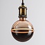 Dimbare 4W filament lamp E27, 1800K, amber en smoke glas met horizontale ring Ø13 cm