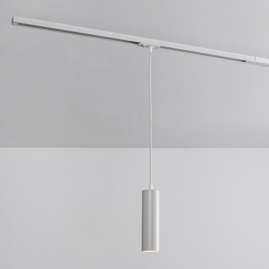 Suspension tube Simon pour rail monophasé, blanc