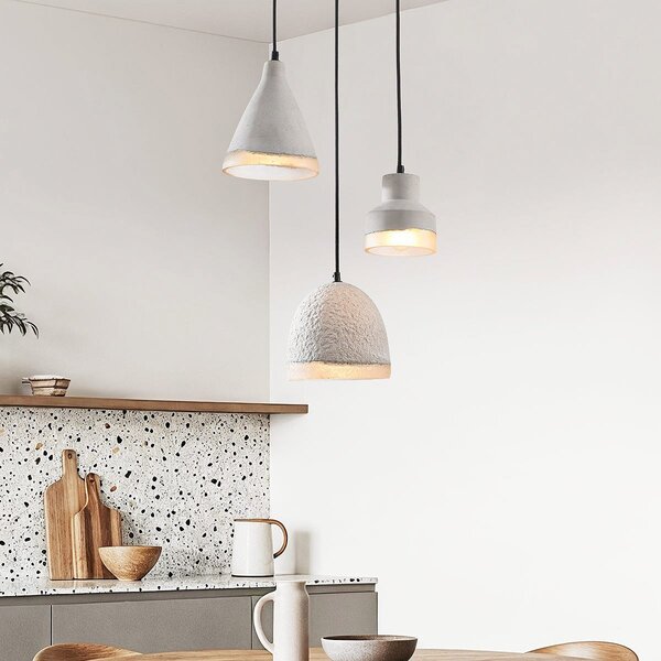 Suspension Wabi Sabi à 3 lumières Riva – Aspect ciment