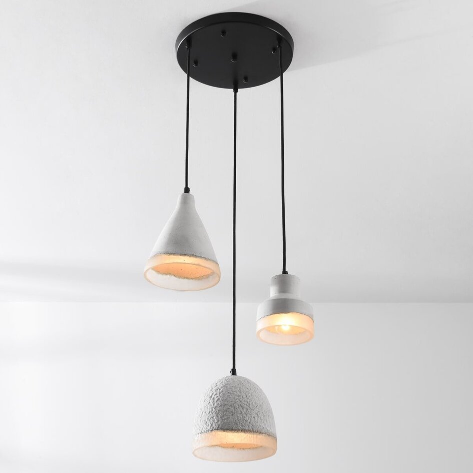 Suspension Wabi Sabi à 3 lumières Riva – Aspect ciment