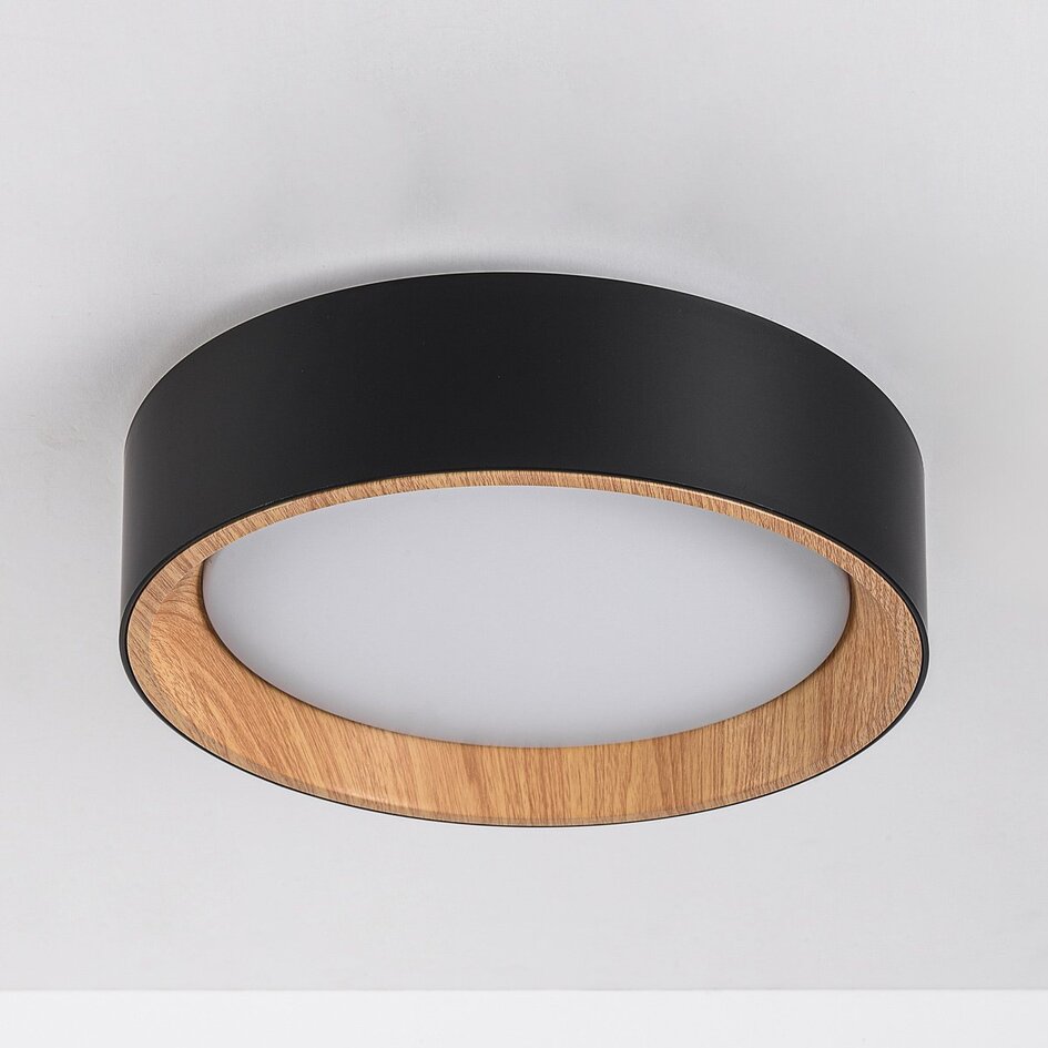 Plafonnier LED design Larios 3-step dimmable Ø29 cm - noir
