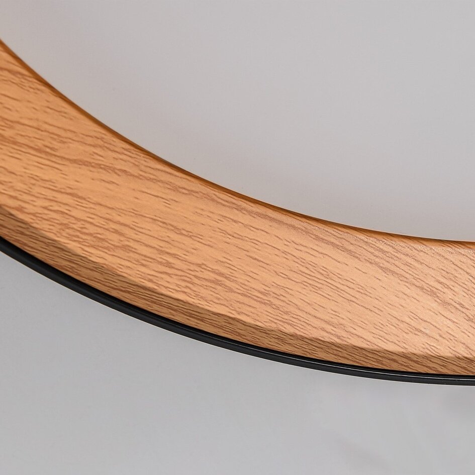 Design plafondlamp Larios met geïntegreerde LED en 3-staps dimbaar Ø39 cm -  zwart met houtaccent