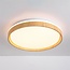 Japandi plafondlamp Britta met geïntegreerde LED en 3-staps dimbaar Ø30 cm - wit met houtaccent