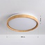Japandi plafondlamp Britta met geïntegreerde LED en 3-staps dimbaar Ø30 cm - wit met houtaccent