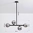 Design plafondlamp zwart met smoke glas, 4-lichts - Asun