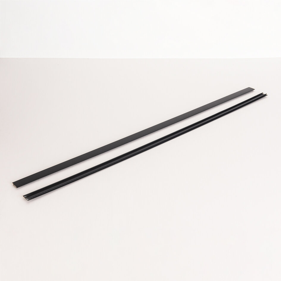 Cache 2 x 0,75 cm pour éclairage sur rail monophasé - noir