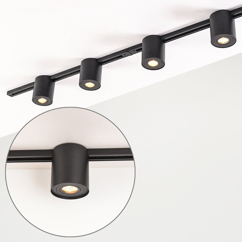 Modern 1-fase railsysteem van 1,5 meter met Zylo spots - plafondlamp
