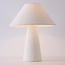 Lampe à poser Tisch avec abat-jour en lin bouclé - blanc