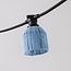 Capuchon pour lampadaires aspect rotin - bleu clair
