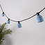 Capuchon pour lampadaires aspect rotin - bleu clair