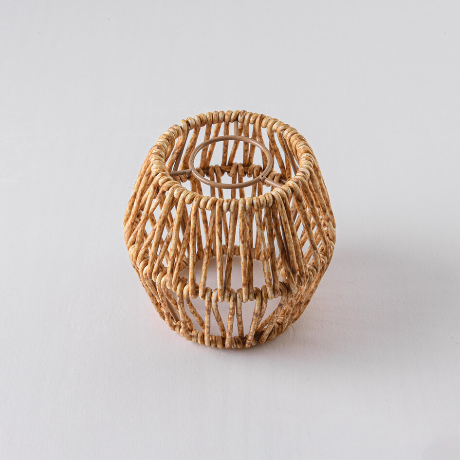 Prikkabel kap in rotanlook - gemêleerd geelbruin