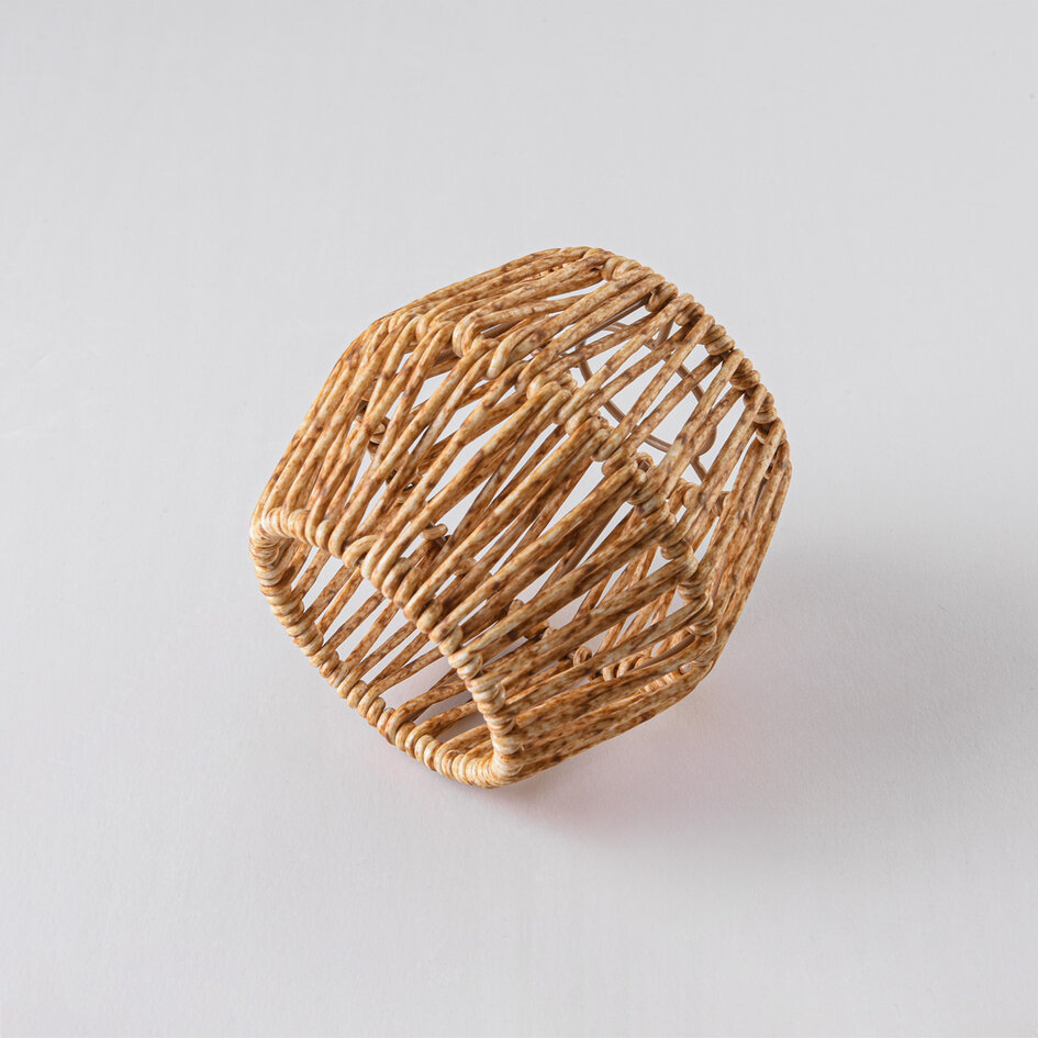 Prikkabel kap in rotanlook - gemêleerd geelbruin