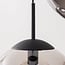 Suspension moderne Marui noire à trois globes en verre fumé