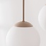 Moderne beige plafondlamp Carato 5-lichts met melkwitte glazen bollen