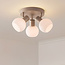 3-lichts draaibare plafondlamp Peri met melkwit glas - beige