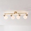Plafonnier moderne Pela en verre blanc laiteux avec quatre spots orientables - beige