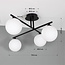 Elegante plafondlamp, 4-lichts zwart - Nymo