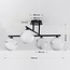 Moderne plafondlamp mat zwart met marmerlook bollen, 4-lichts - Nymo