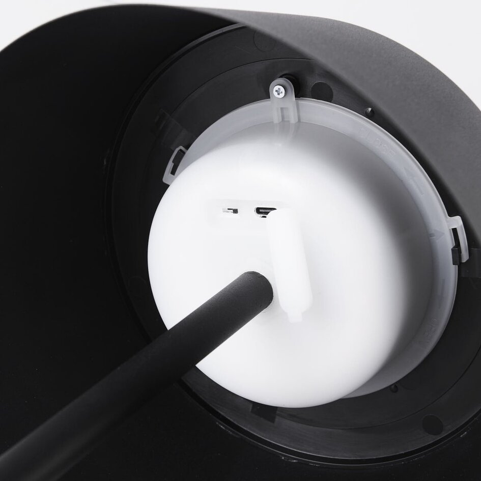 Lampe d'extérieur sur pied Rivet à lampe de lecture solaire, noire