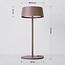 Lampe à poser rechargeable Auris taupe avec LED intégrée à intensité variable
