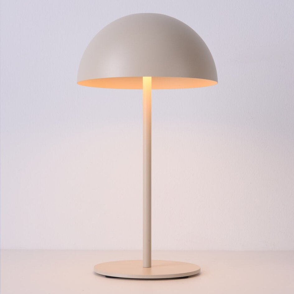 Lampe de table champignon rechargeable Vanta dimmable - beige