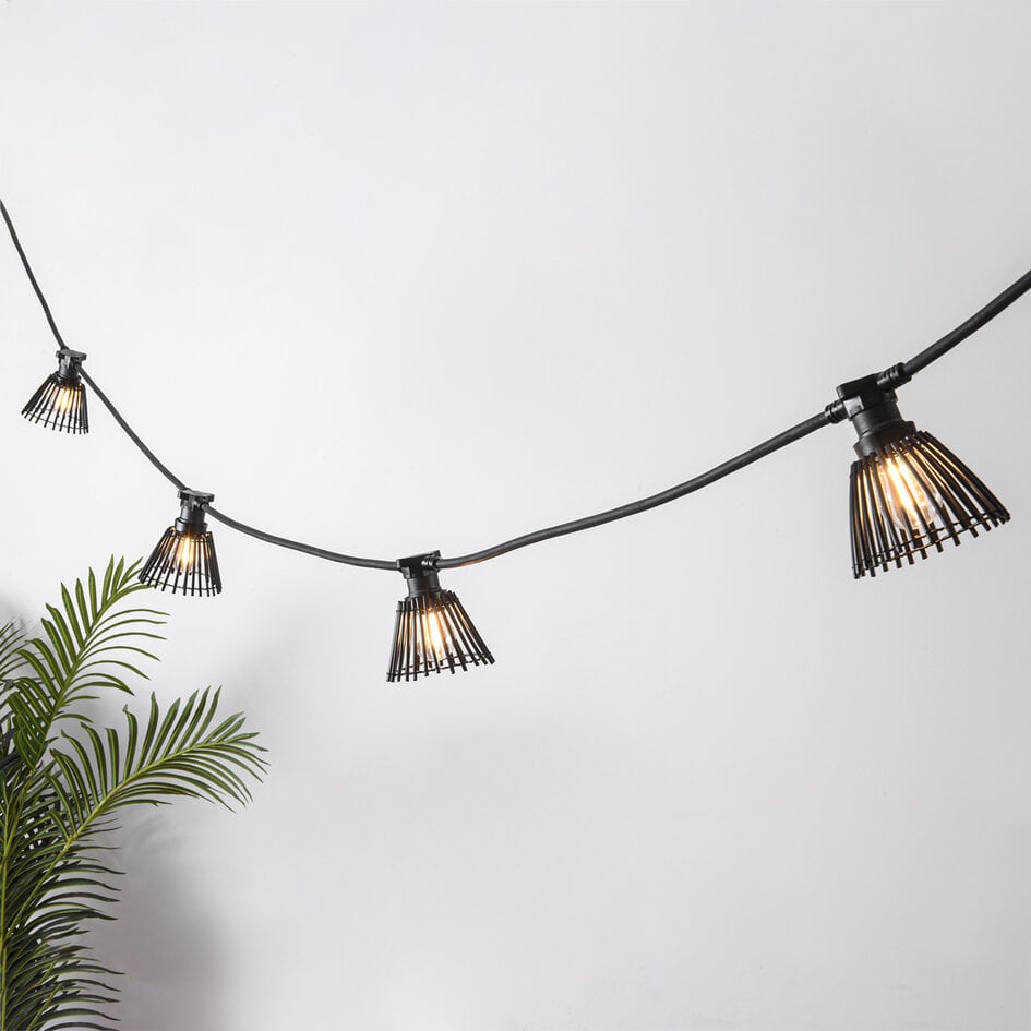 Capuchon pour guirlande guinguette aspect rotin - noir