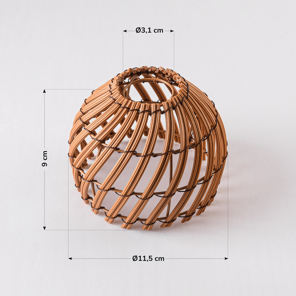 Capuchon pour guirlande guinguette aspect rotin - couleur bois foncé