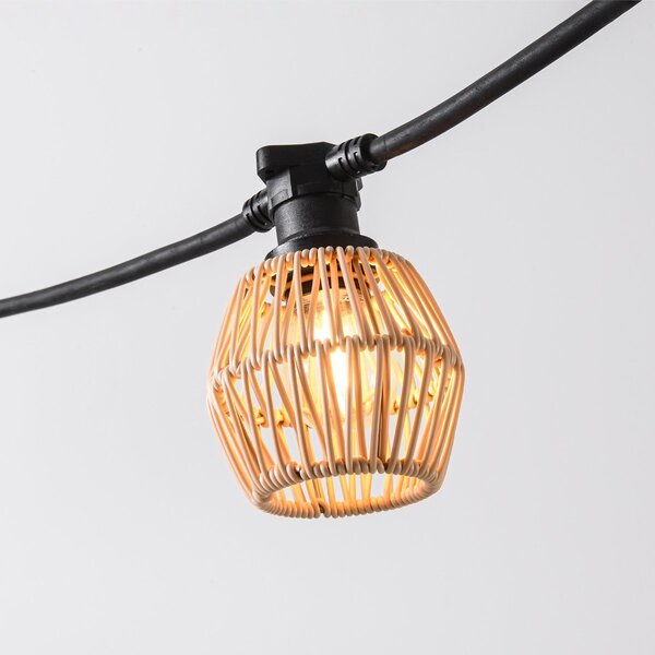 Capuchon pour lampadaires aspect rotin clair