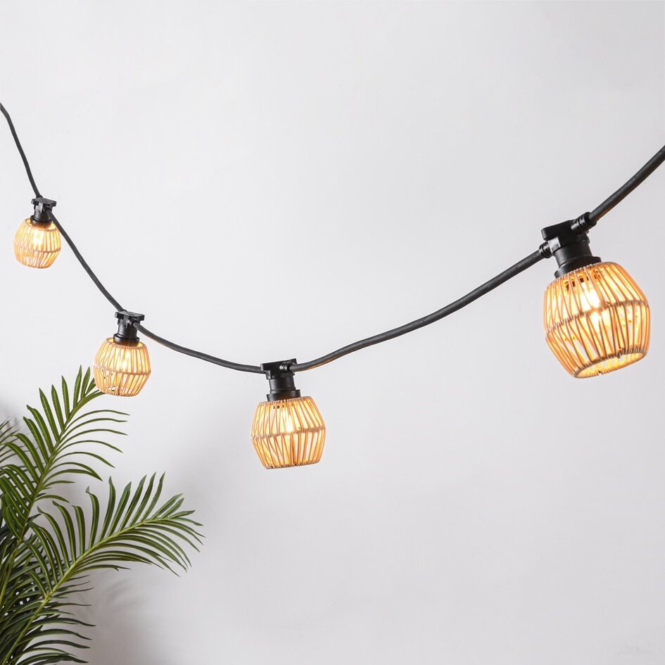 Capuchon pour lampadaires aspect rotin clair