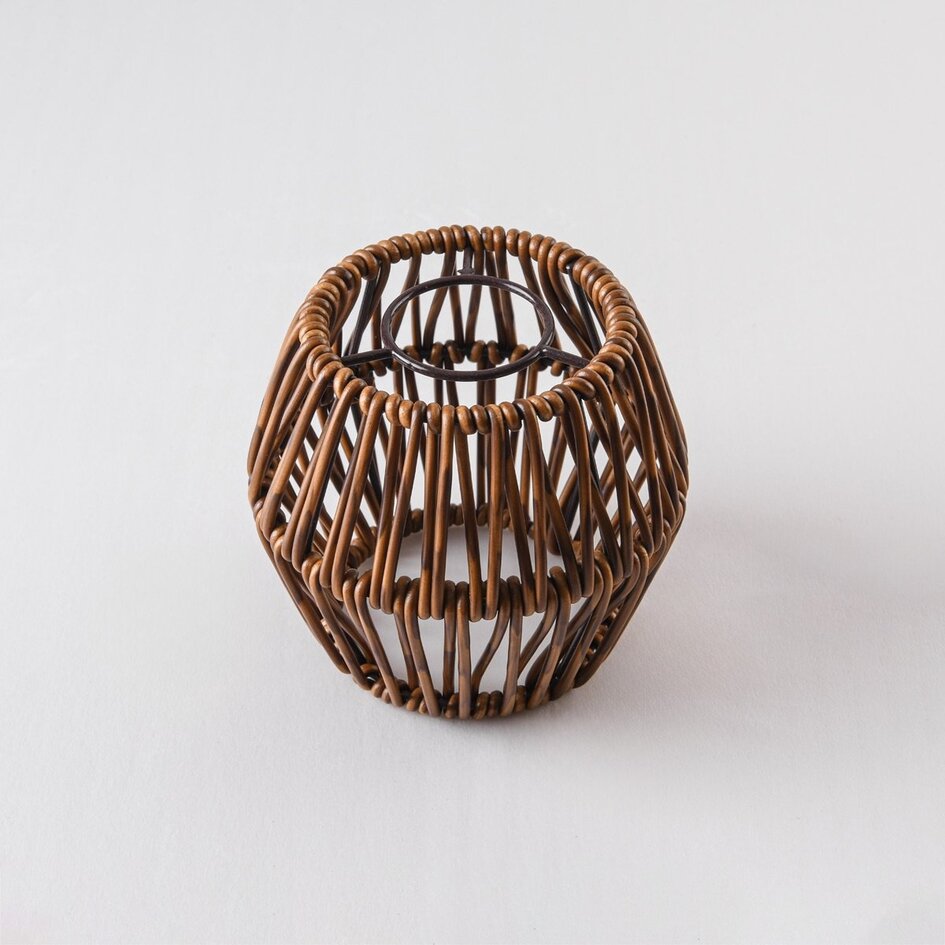 Capuchon pour lampadaires - aspect rotin foncé