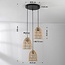 3-lichts rotan hanglamp - Ayla