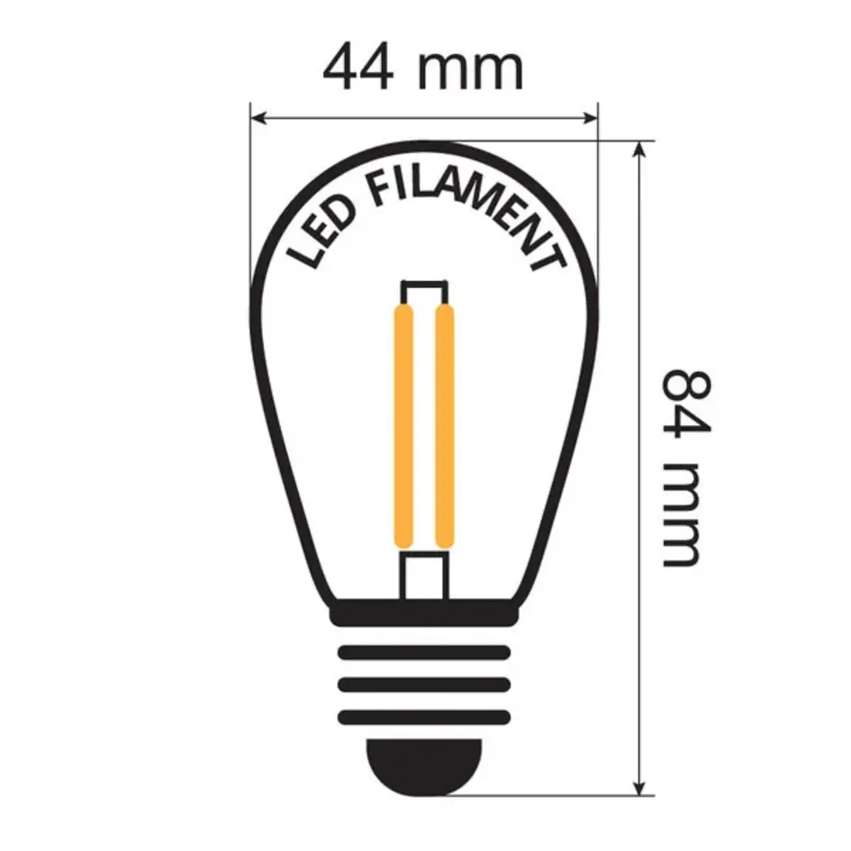 Filamentlamp LED dimbaar glazen kap warm wit 2 watt