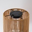 Lampadaire solaire Elyra avec abat-jour aspect rotin - noir et brun naturel