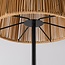 Lampadaire solaire Elyra avec abat-jour aspect rotin - noir et brun naturel