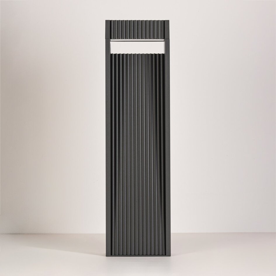 Lampe d'extérieur sur pied Andrew striée anthracite à LED - 60 cm