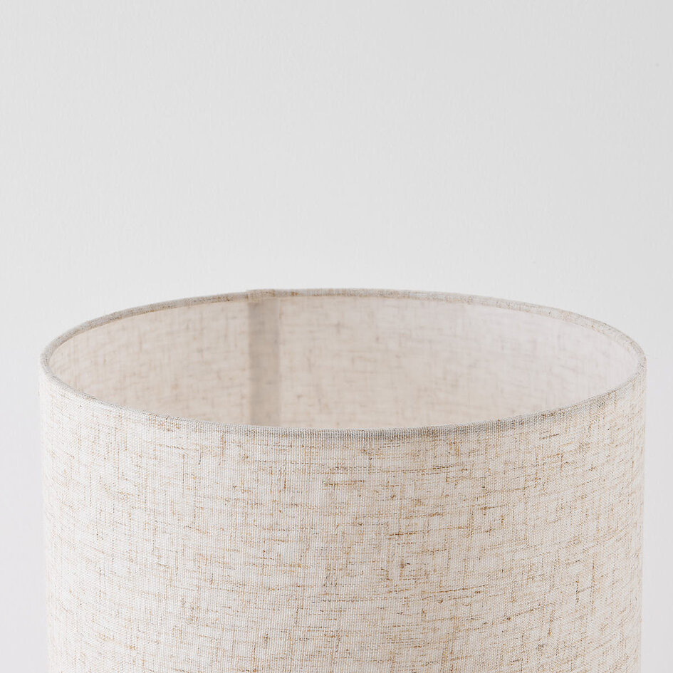 Lampadaire en bois Haku avec abat-jour en tissu - crème