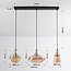 3-lichts hanglamp Maracas - zwart en amber glas