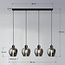 4-lichts hanglamp met smoke glas - Sanford